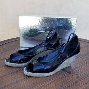 Siegerson Morrison Peep Toe Patent Wedges